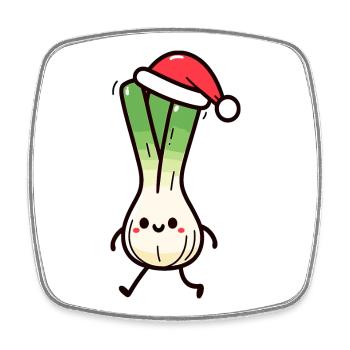 St. Nicholas Christmas Linen - Square fridge magnet - white - Front