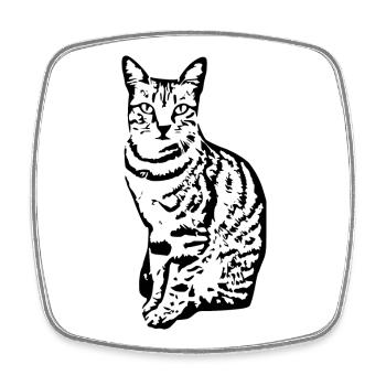 Katze Kätzchen Tigerkatze Katzenshirt Geschenk - Viereckiger Kühlschrankmagnet - Weiß - Vorne