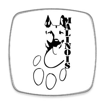Malinois - Viereckiger Kühlschrankmagnet - Weiß - Vorne