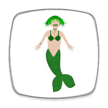 Mermaid Medusa Gothic Fantasy Art - Square fridge magnet - white - Front