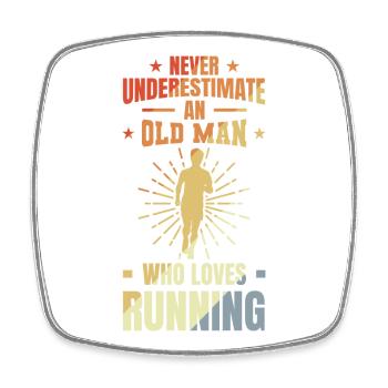Runner Grandfather - Square fridge magnet - white - Front