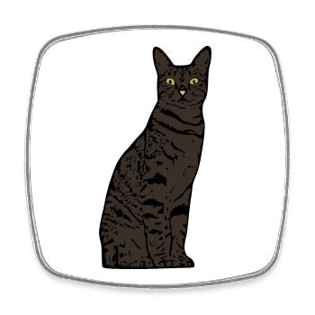 Katze Geschenk T-shirt - Viereckiger Kühlschrankmagnet - Weiß - Vorne