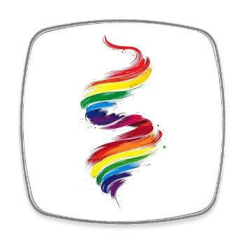Abstrait Rainbow Pride Tornado Design - Vibrant - Magnet carré - blanc - Devant