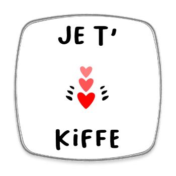 SAINT VALENTIN. EVJF. JE T'AIME. I LOVE YOU. AMOUR - Magnet carré - blanc - Devant