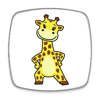 Girafe - Magnet carré - blanc - Devant