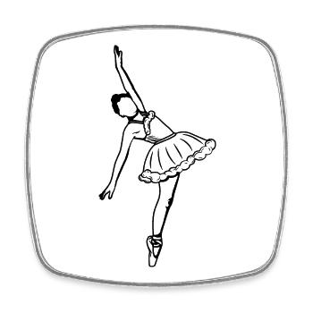 Ballet Girl - Square fridge magnet - white - Front