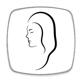 Kopf Frau - Viereckiger Kühlschrankmagnet - Weiß - Vorne