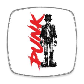 Punks mit Hut - Viereckiger Kühlschrankmagnet - Weiß - Vorne
