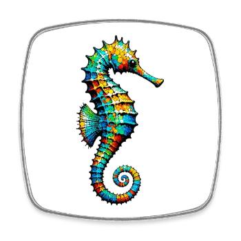 Seahorse - Square fridge magnet - white - Front