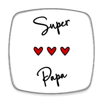 DAD. FATHER'S DAY. HAPPY FATHER'S DAY. HAPPY BIRTHDAY. - Square fridge magnet - white - Front