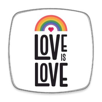 LGBT Pride Month - Love is Love - Square fridge magnet - white - Front