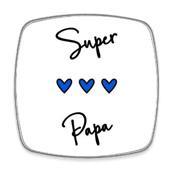 DAD. FATHER'S DAY. HAPPY FATHER'S DAY. HAPPY BIRTHDAY. - Square fridge magnet - white - Front