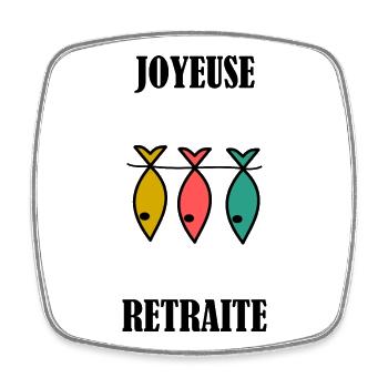 RETIREMENT. HAPPY RETREAT. HAPPY RETIREMENT - Square fridge magnet - white - Front