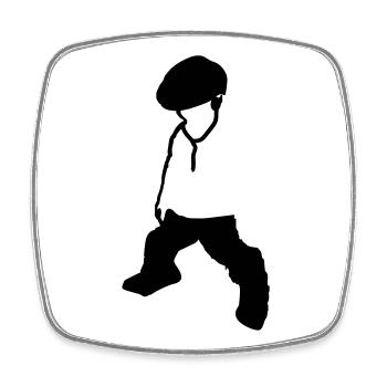 Musique enfant - Magnet carré - blanc - Devant