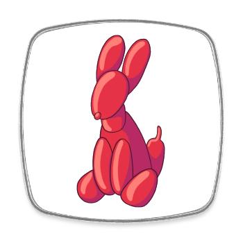 Luftballon Tier Hunde sitzend - Viereckiger Kühlschrankmagnet - Weiß - Vorne
