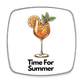 Orangen Cocktail mit Minze Illustration - Viereckiger Kühlschrankmagnet - Weiß - Vorne
