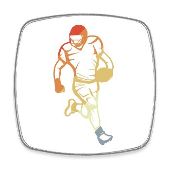Vintage Football Spieler Skizze - Viereckiger Kühlschrankmagnet - Weiß - Vorne