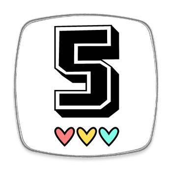 5. 5 YEARS. 5th ANNIVERSARY. 5 YEAR ANNIVERSARY - Square fridge magnet - white - Front