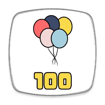 100. 100 YEARS. 100th ANNIVERSARY. BIRTHDAY 100 - Square fridge magnet - white - Front