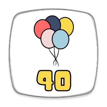 40. 40 YEARS. 40th ANNIVERSARY. 40 YEARS ANNIVERSARY. - Square fridge magnet - white - Front