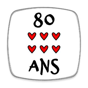 80. 80 YEARS. 80th ANNIVERSARY. 80 YEARS ANNIVERSARY. - Square fridge magnet - white - Front