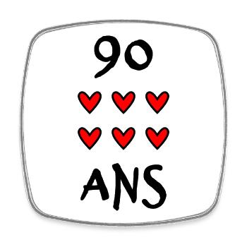 90. 90 YEARS. 90th ANNIVERSARY. 90 YEARS ANNIVERSARY. - Square fridge magnet - white - Front