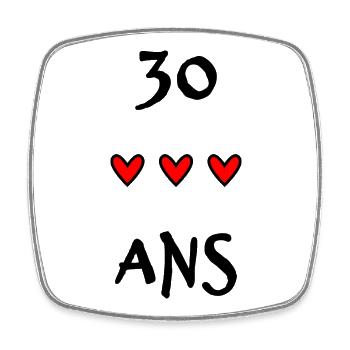 30. 30 YEARS. 30th ANNIVERSARY. 30 YEARS ANNIVERSARY. - Square fridge magnet - white - Front