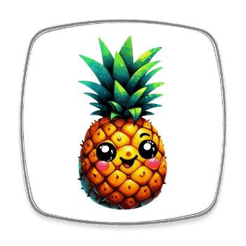 Pineapple - Square fridge magnet - white - Front