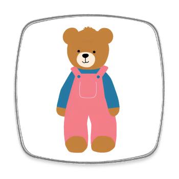 Teddy - Viereckiger Kühlschrankmagnet - Weiß - Vorne
