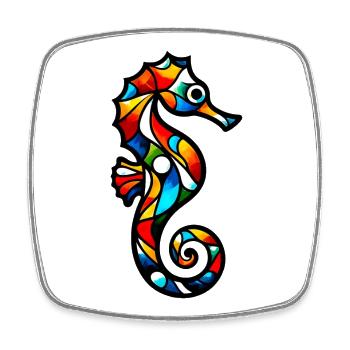 Hippocampe - Magnet carré - blanc - Devant