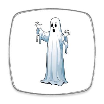 Halloween Gespenst - Viereckiger Kühlschrankmagnet - Weiß - Vorne