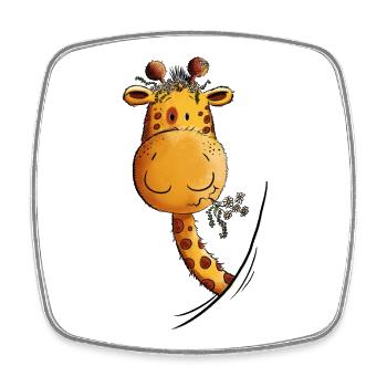 Drollige Giraffe Cartoon Wildtier Zootier Safari - Viereckiger Kühlschrankmagnet - Weiß - Vorne