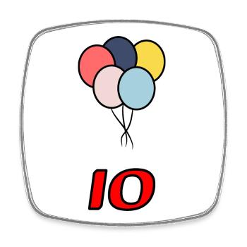 10. 10 YEARS. 10th ANNIVERSARY. 10 YEAR ANNIVERSARY. - Square fridge magnet - white - Front