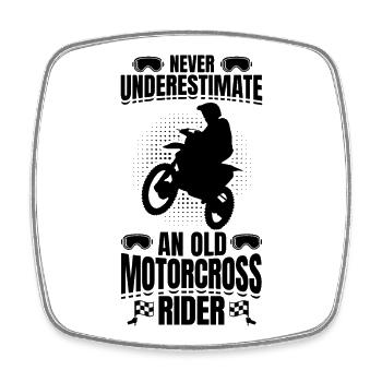 Motocross Grandpa - Square fridge magnet - white - Front