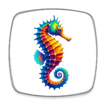 Seahorse - Square fridge magnet - white - Front