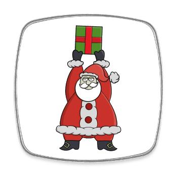 Der Weihnachtsmann ist mit Geschenken gekommen - Viereckiger Kühlschrankmagnet - Weiß - Vorne