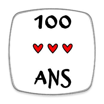 100. 100 JAHRE. 100-JÄHRIGES JUBILÄUM. GEBURTSTAG 100 - Viereckiger Kühlschrankmagnet - Weiß - Vorne