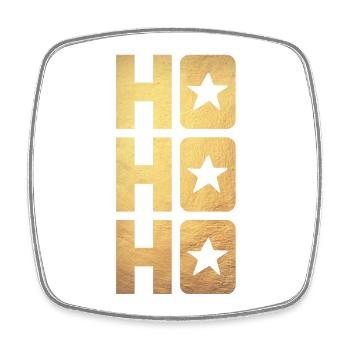 HO HO HO OR Noël Noël Avent Étoile de luxe - Magnet carré - blanc - Devant