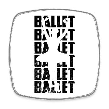 Ballet - Square fridge magnet - white - Front