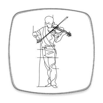 Violinist Skizze - Viereckiger Kühlschrankmagnet - Weiß - Vorne