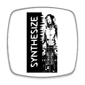 Synth - Square fridge magnet - white - Front