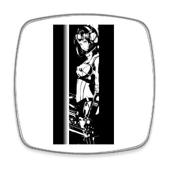 Cyberpunk Girl - Square fridge magnet - white - Front