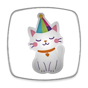 Idée de cadeau de fête de chat Mignon Drôle - Magnet carré - blanc - Devant