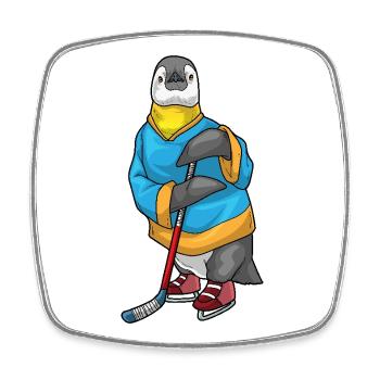 Pinguin Eishockey Eishockeyschläger - Viereckiger Kühlschrankmagnet - Weiß - Vorne