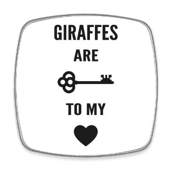 Giraffes are the key to my heart - Magnet carré - blanc - Devant