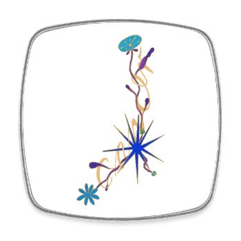 Cancer – Signe du zodiaque élégant et fleurs - Magnet carré - blanc - Devant