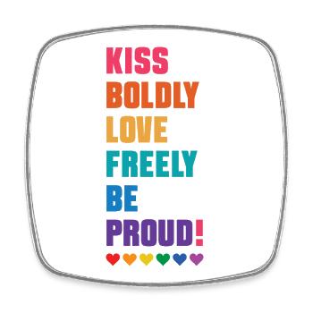 Mois de la fierté LGBTQ - Embrassez audacieusement, aimez librement - Magnet carré - blanc - Devant