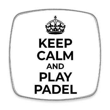 Keep Calm and Play Padel - Square fridge magnet - white - Front