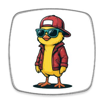 Street Style Chick - Square fridge magnet - white - Front