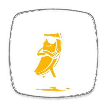 Cowboy Banana with Attitude - Square fridge magnet - white - Front
